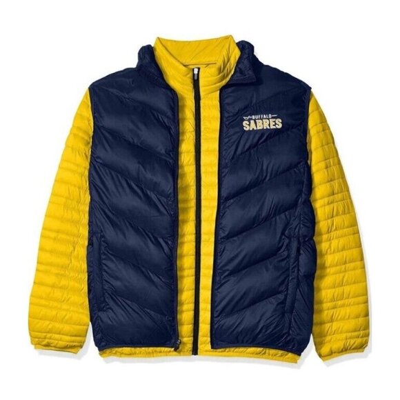 NHL Buffalo Sabres 3 in 1 Systems Jacket Mens Large Embroidered Logo Gold Navy - Picture 2 of 9
